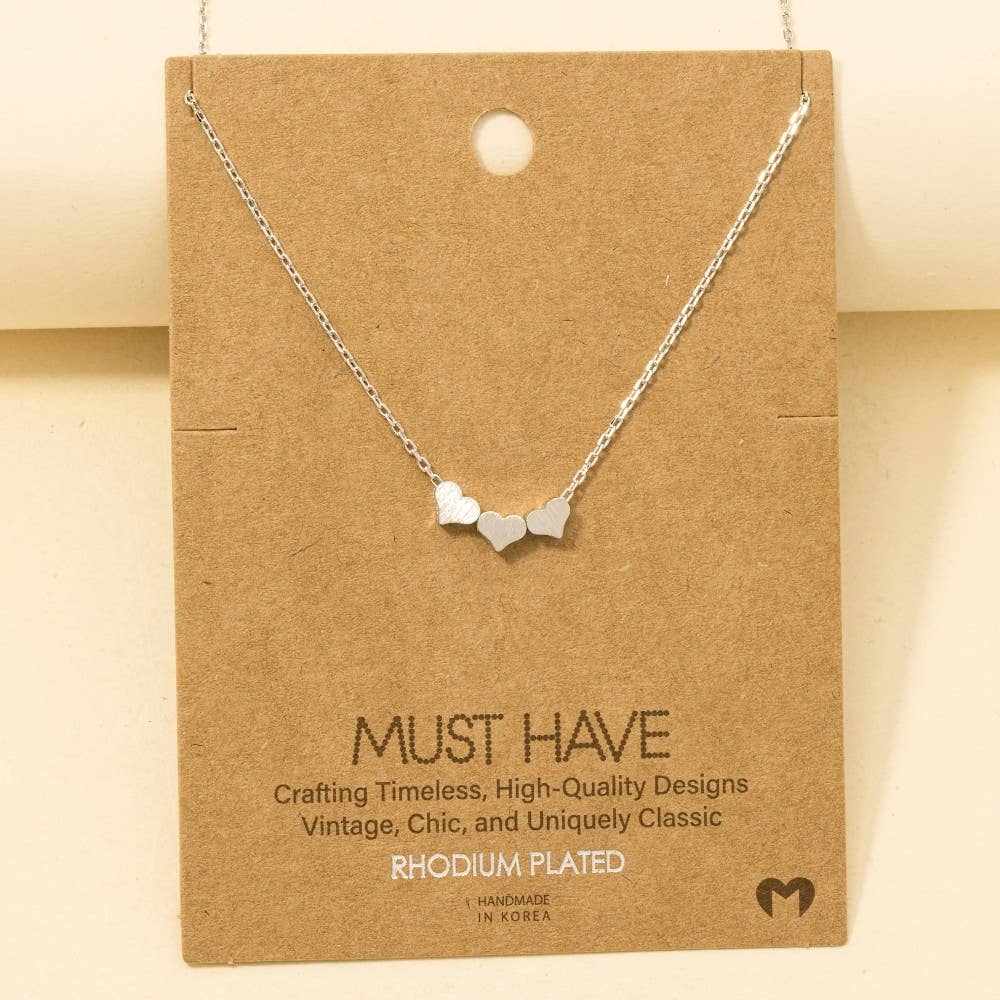 Three Dainty Hearts Necklace: G