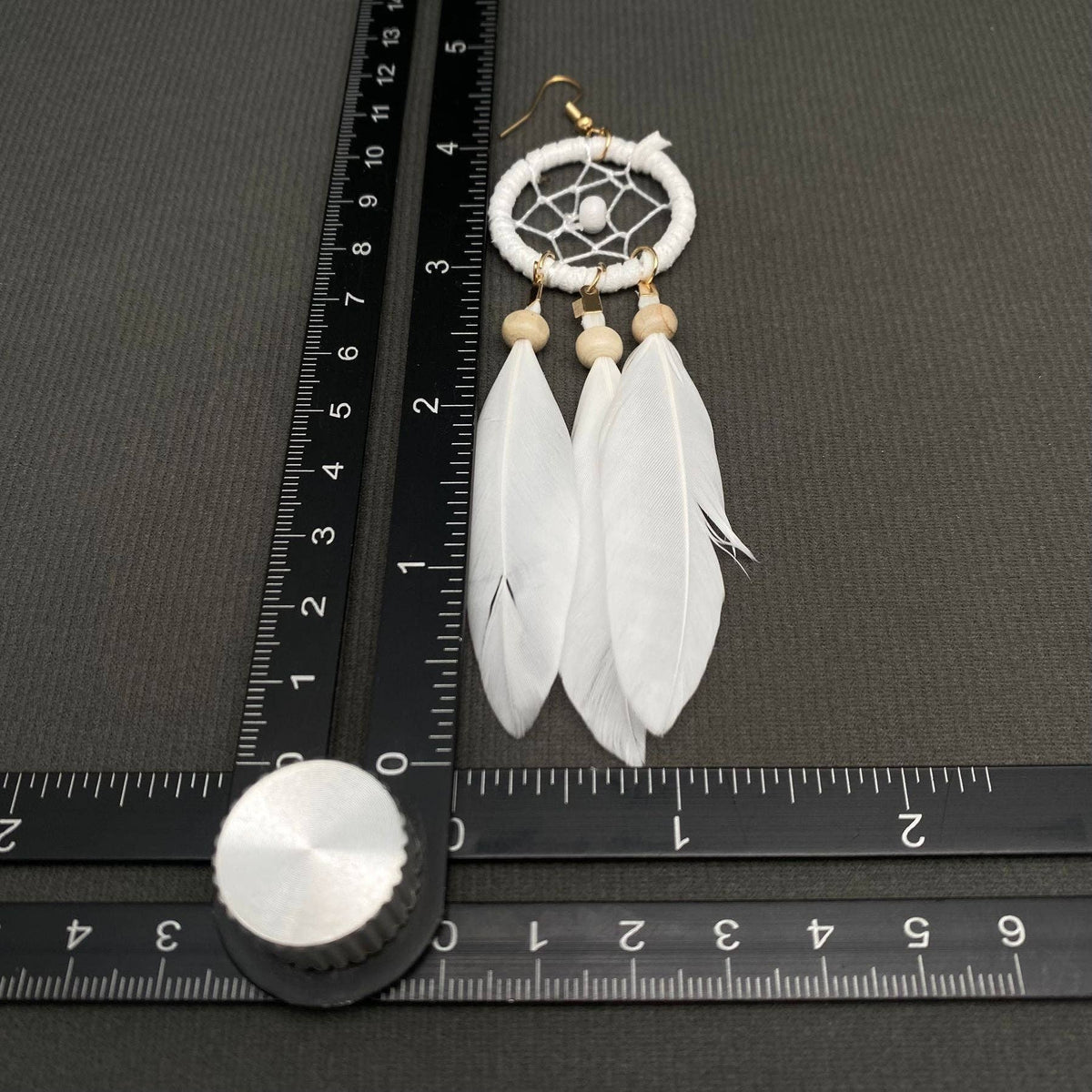 Multi-style White Feather Fringe Dangle Earrings: B