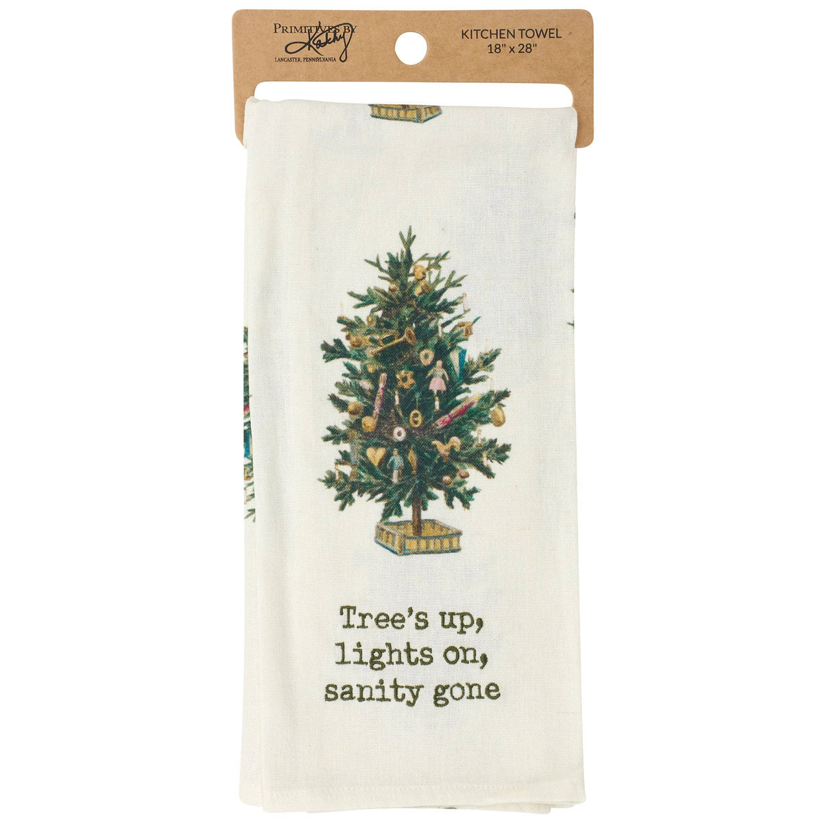 Tree's Up Lights On Sanity Gone Kitchen Towel