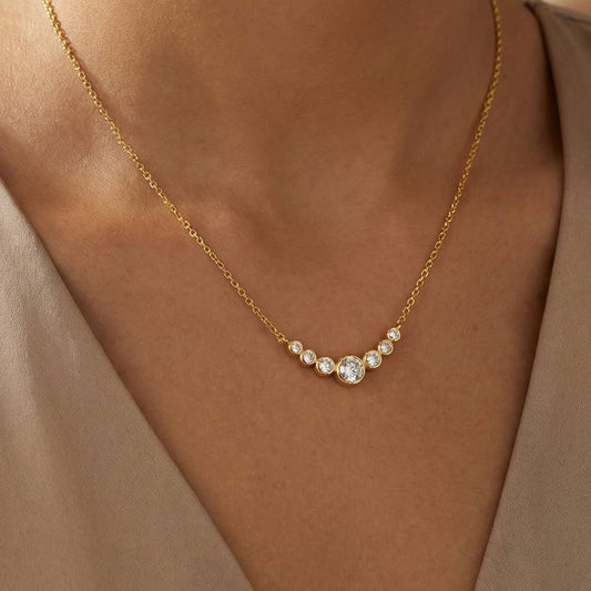 Elegant Jewel Link Charm Necklace: G