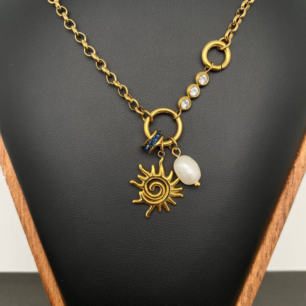 Vortex Sun 18K Gold Plated Stainless Steel Necklace - FGS/MS