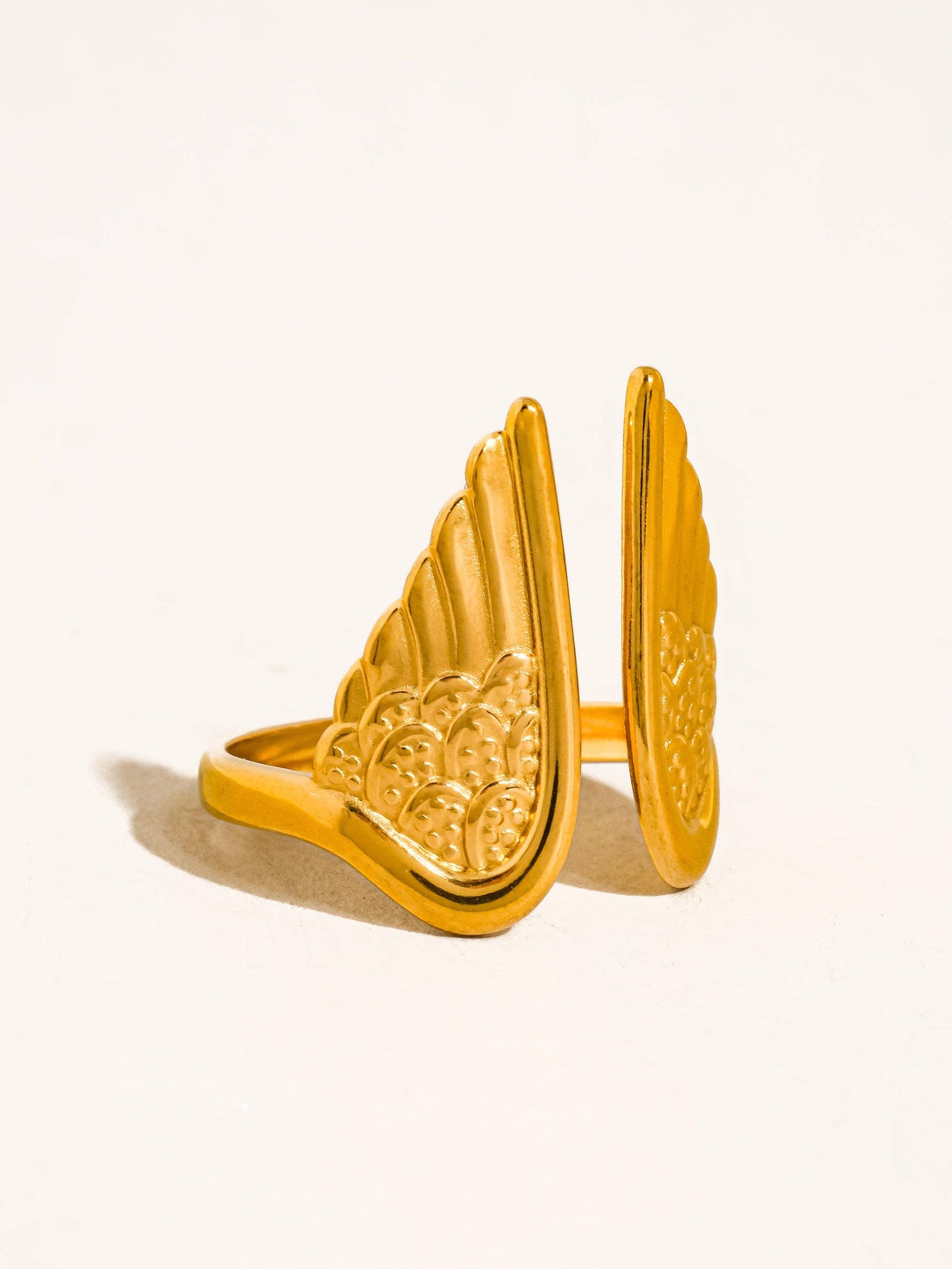 Silvane 18K Gold Non-Tarnish Angel Wing Ring: Multi-Colored