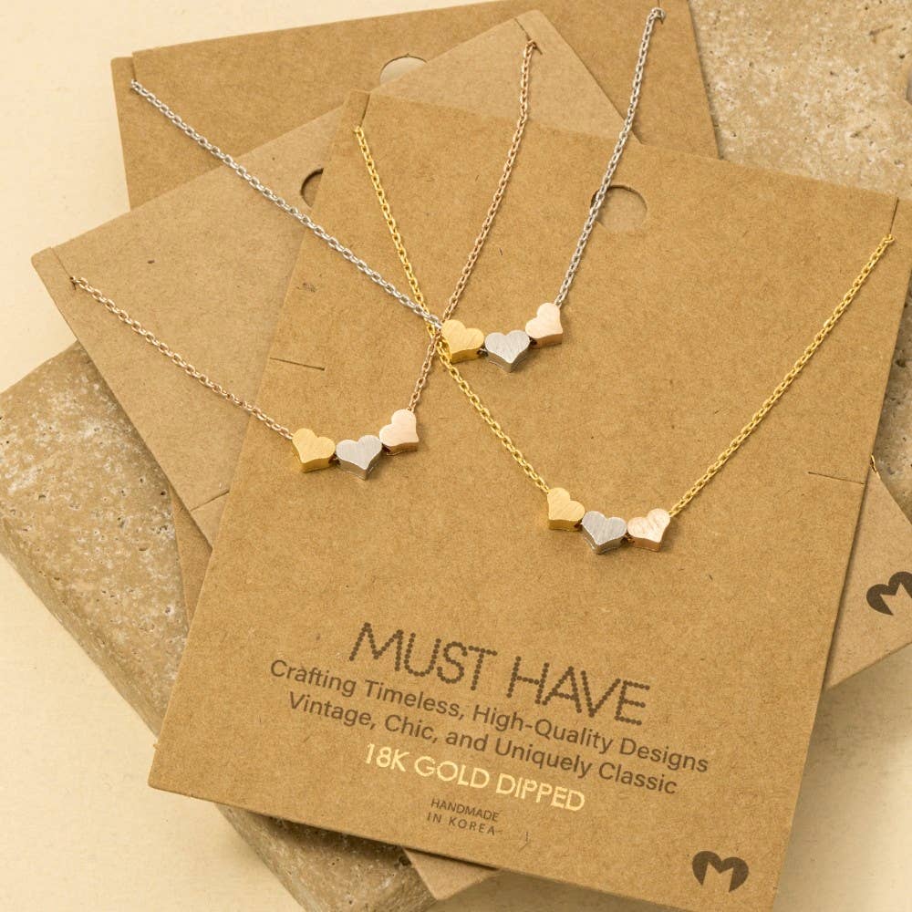 Gold Dipped Heart Hoop Pendant Necklace: G