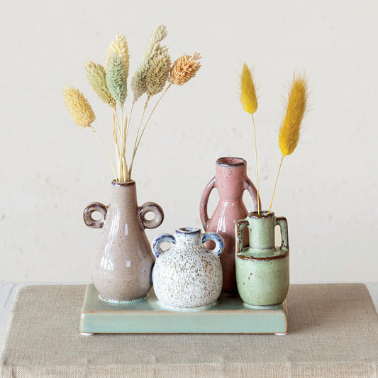 Stoneware Mounted Vases