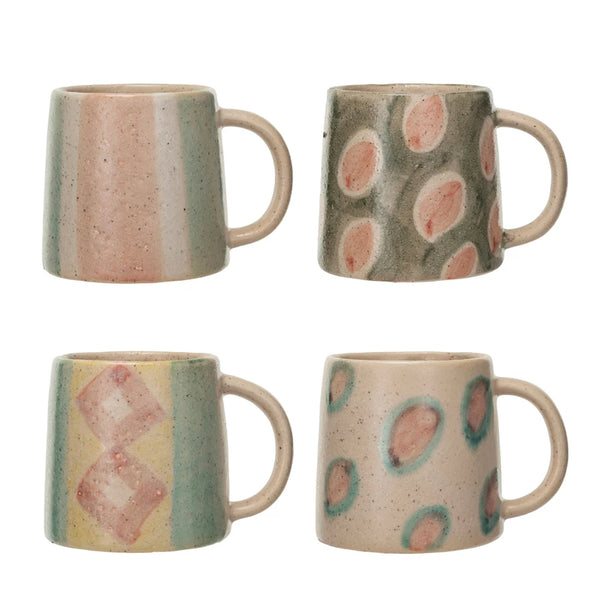 24 oz. Hand-Painted Terra-cotta Mug, 4 Styles