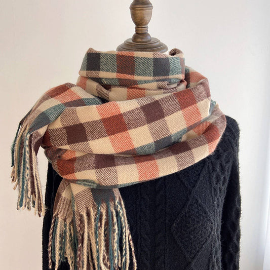 Vintage Wool-Blend Scarf – Cozy Winter Neck Wrap_CWASC1476: GREEN2 / (OS) 1