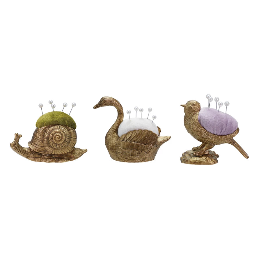 Velvet Pin Cushion with 5 Pearl Head Pins
