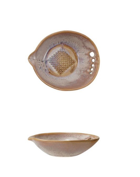 Small Stoneware Garlic/Ginger Graters with Herb Strippers