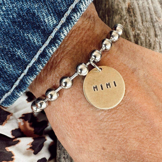 Mixed Metal Mimi Charm Bracelet: 7 Inches
