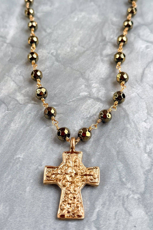 Talus Gold Necklaces: Gold Cross