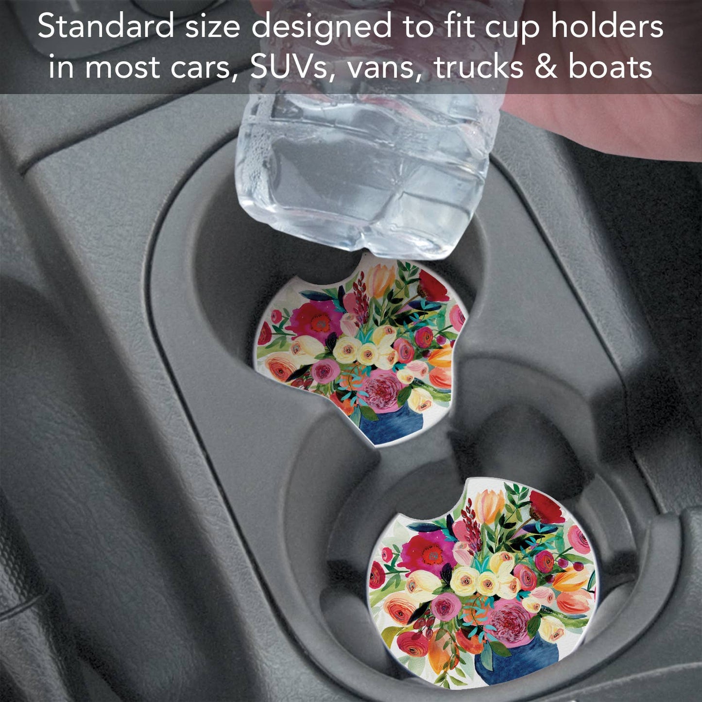 "Morning Joy" Absorbent Stone Car Coaster