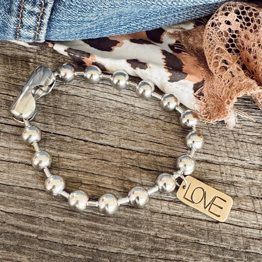 Mixed Metal LOVE Bracelet: 7
