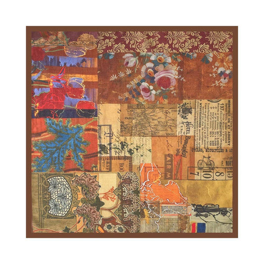 Retro Paisley Floral Waist Belt Silk Scarf