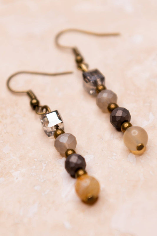 Mari Earrings in Grey Mix