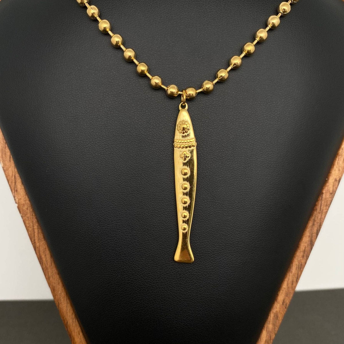 Fish Charm 18K Gold Plated Stainless Steel Necklace - FGS