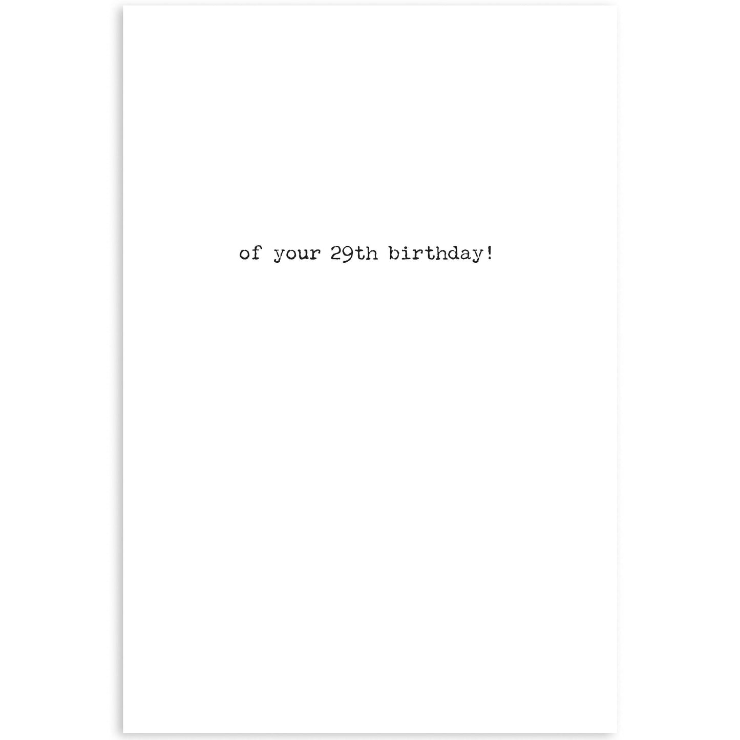 29th Birthday Anniversary Greeting Card