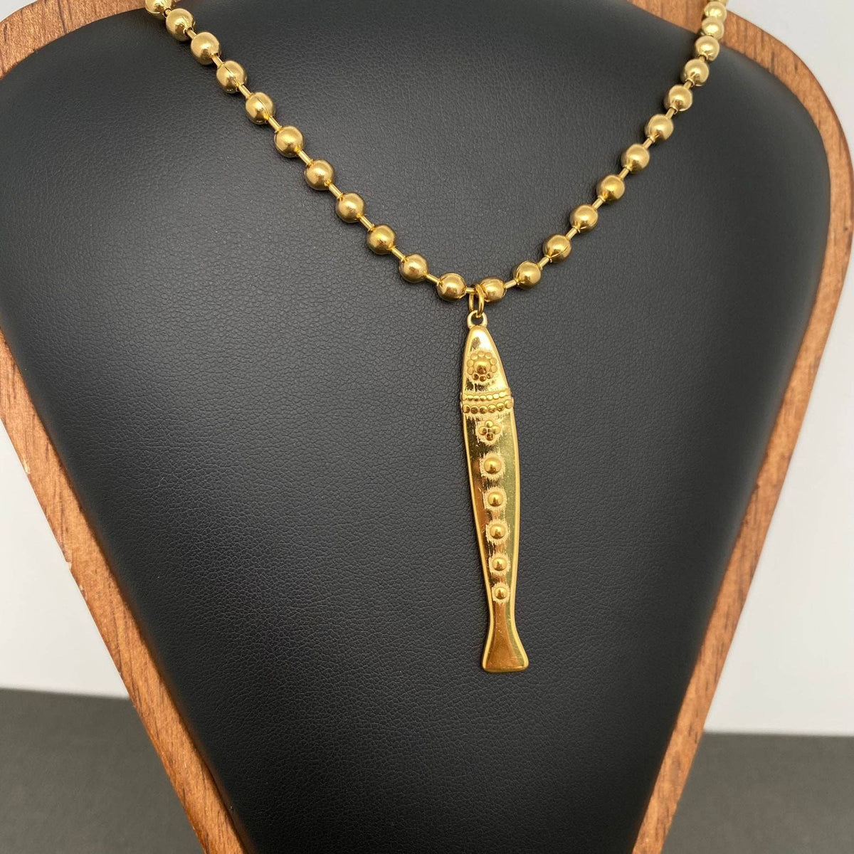 Fish Charm 18K Gold Plated Stainless Steel Necklace - FGS