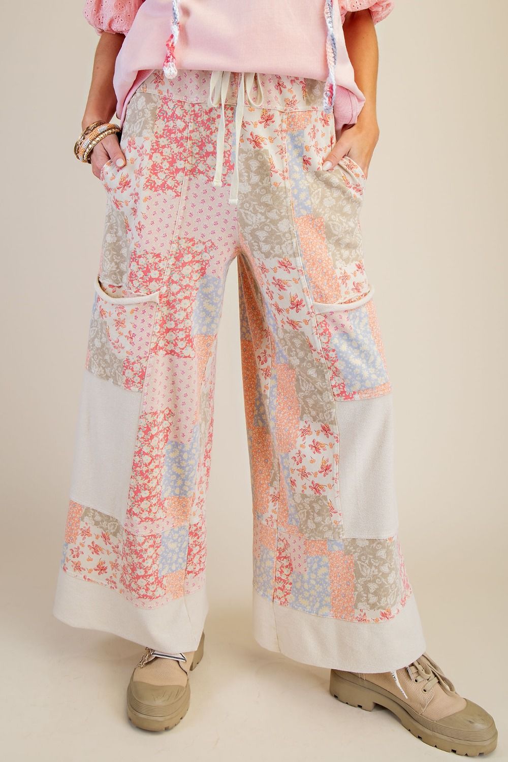 Patchwork French Terry Pants