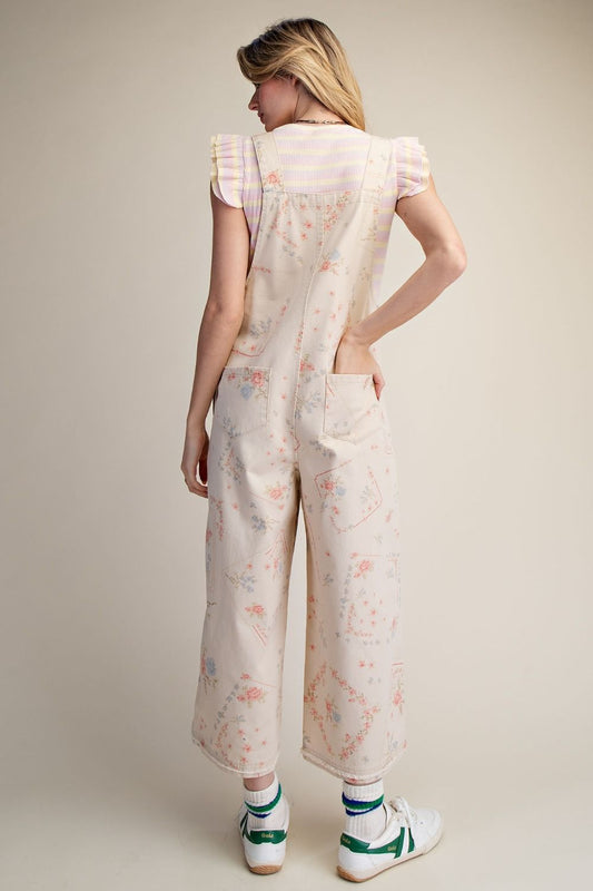 Needlepoint Print Overalls