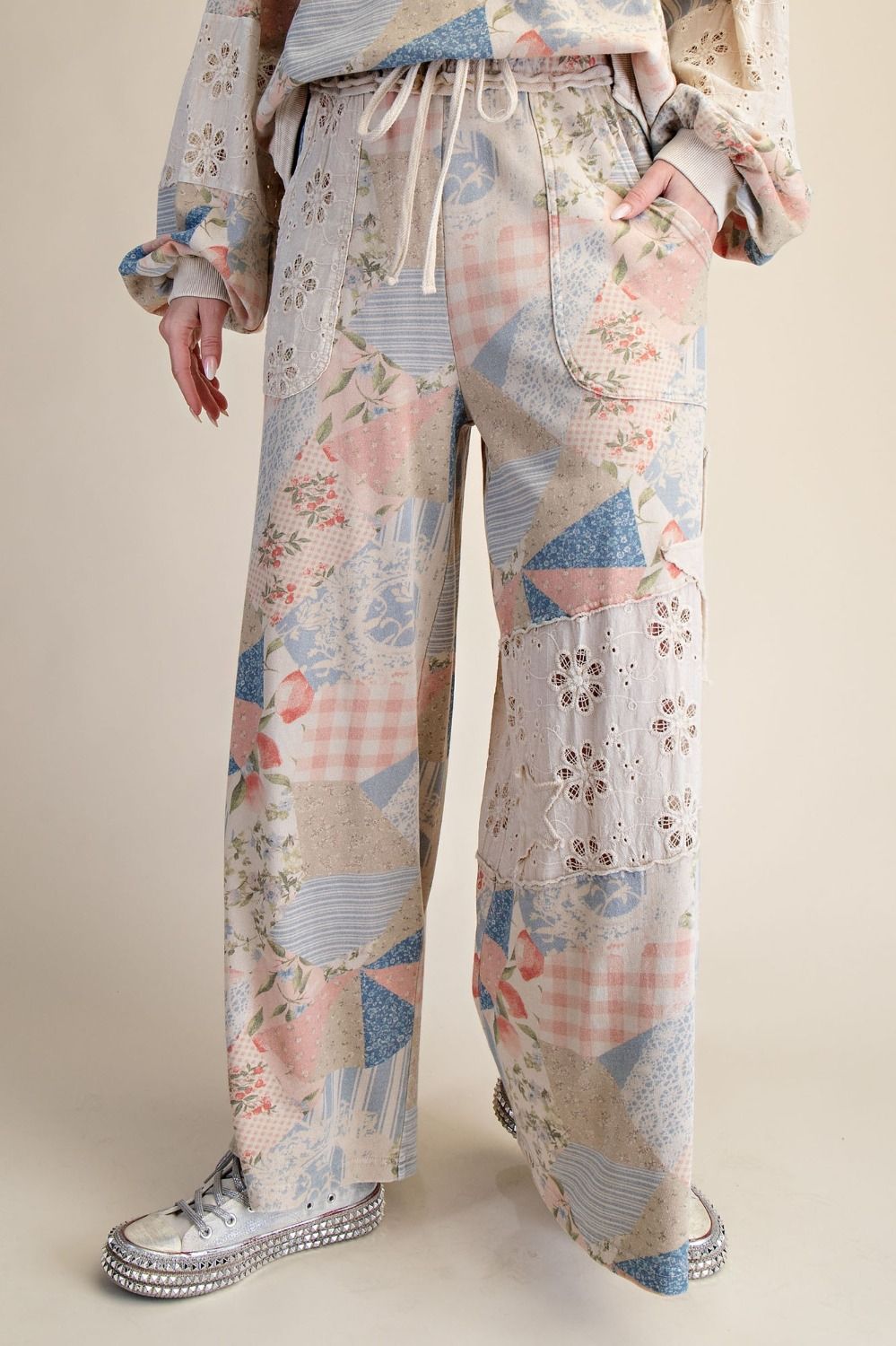 Lace Patchwork Star Pants