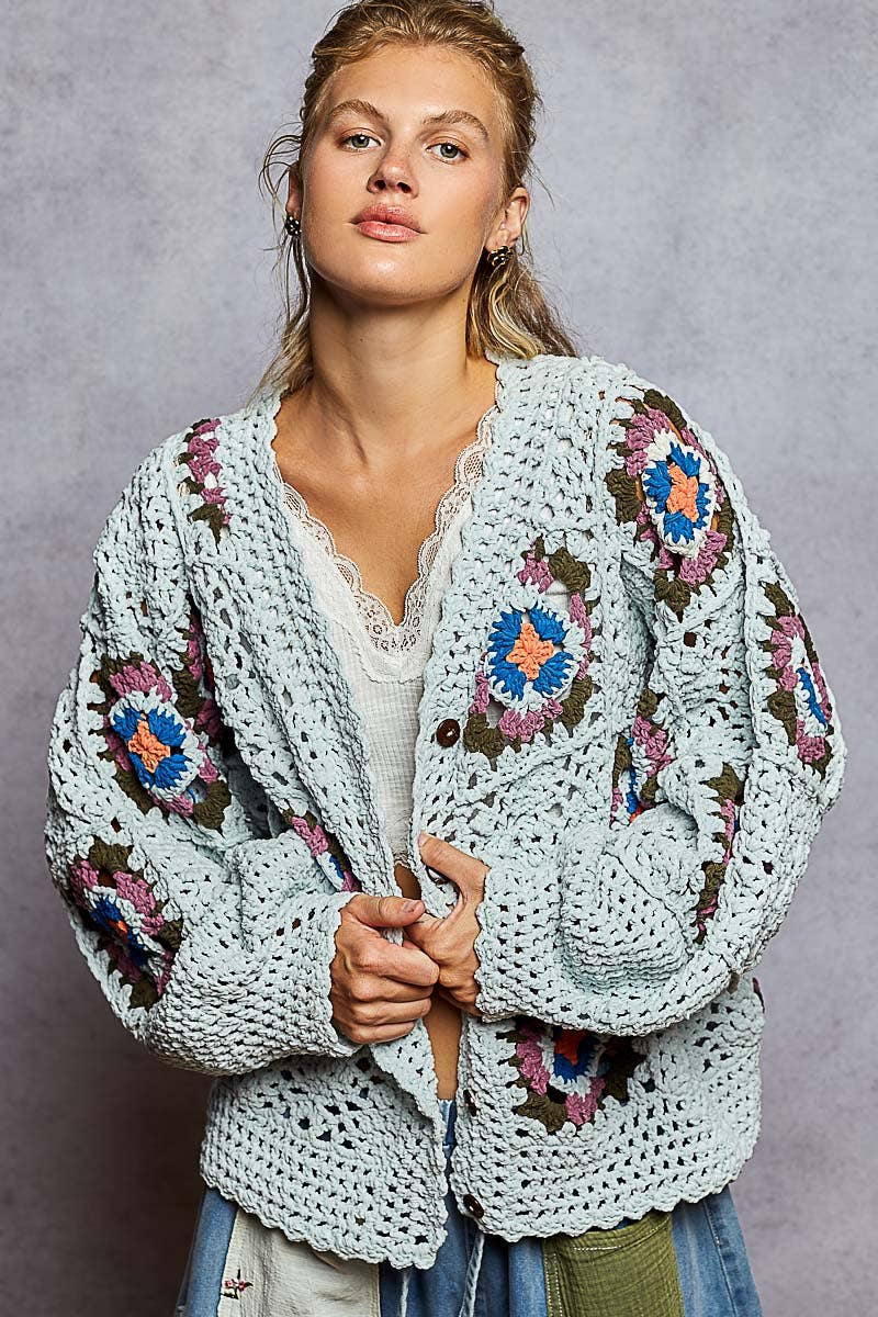 Soft crochet sweater cardigan