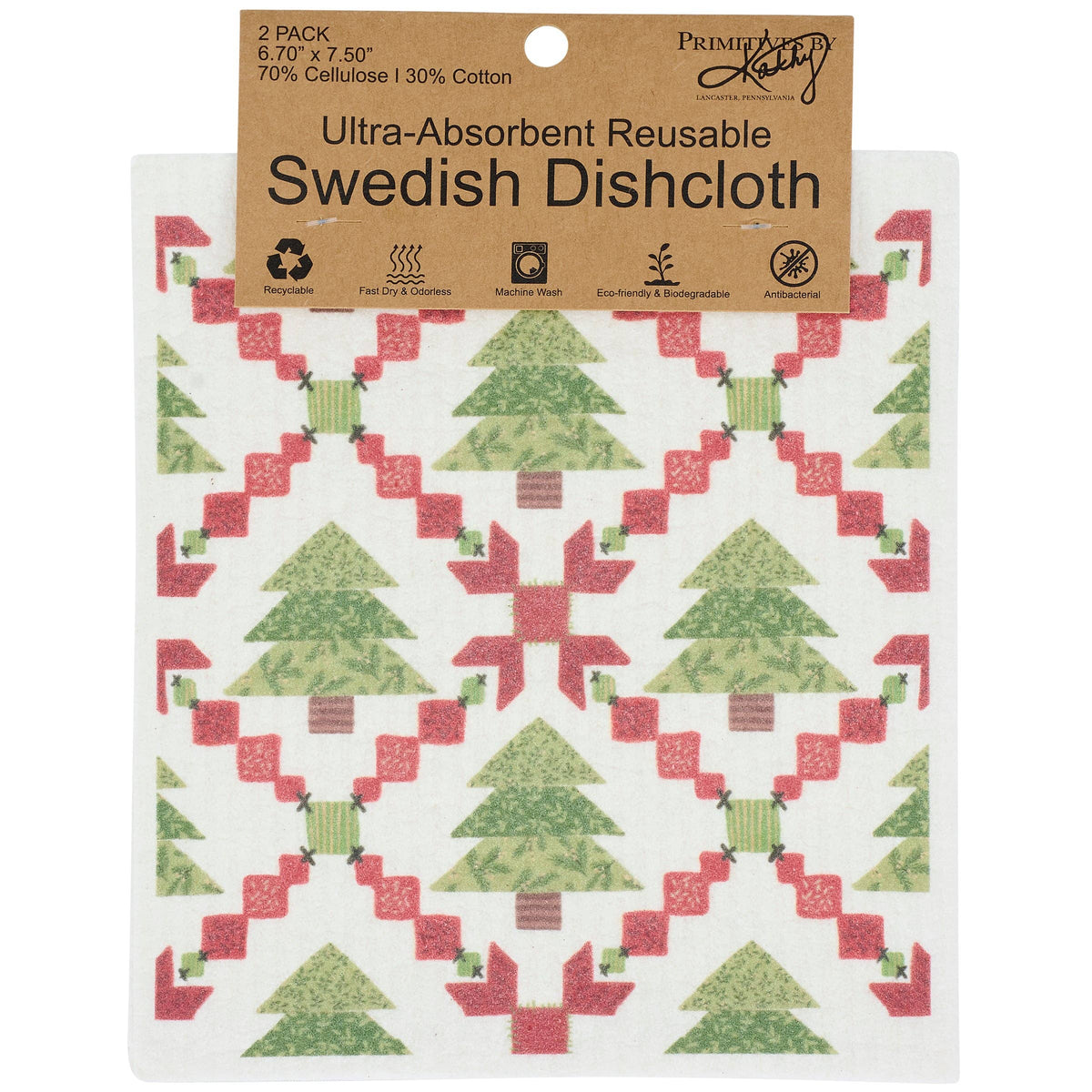 Christmas Quilt Swedish Dishcloth Set