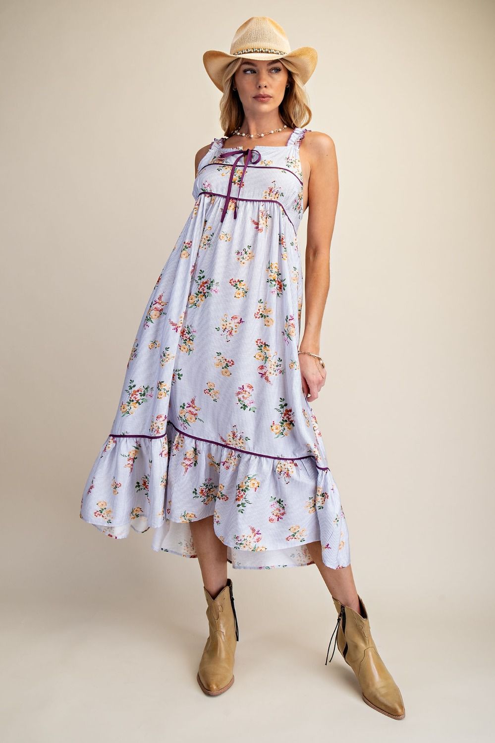 Striped Floral Dress