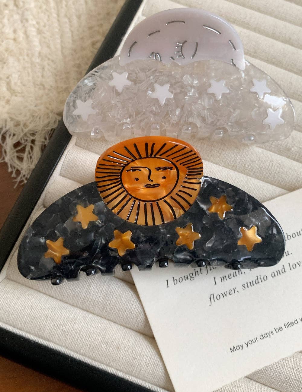 Sunflower Pentagram Claw Clip