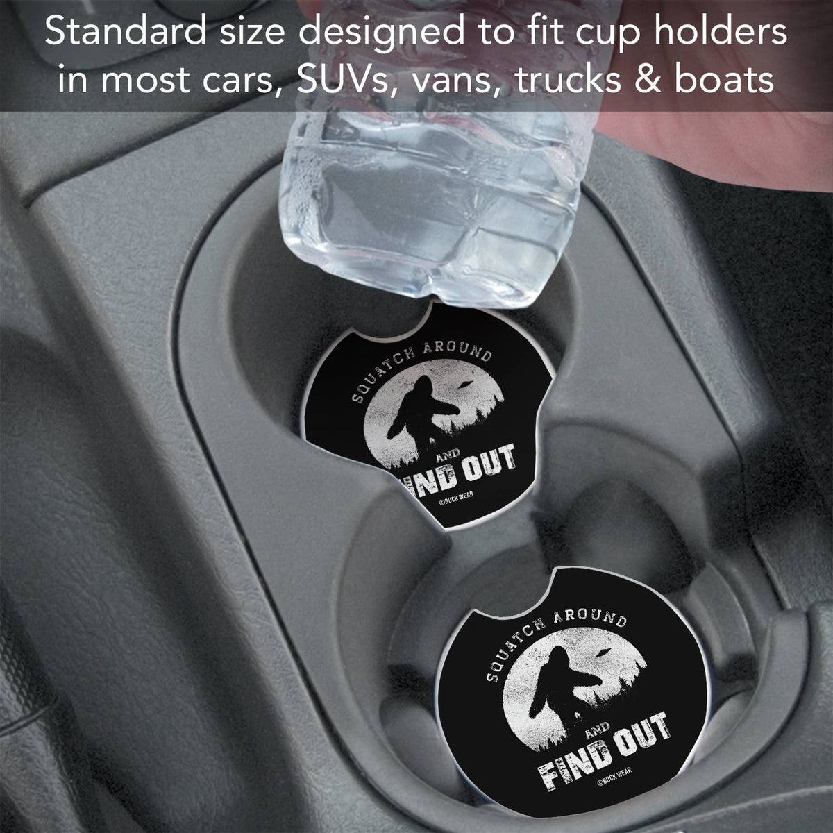 "Squatch Around" Absorbent Stone Car Coaster 1pk