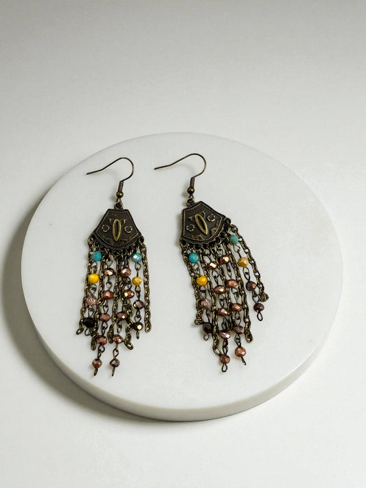 2.5” multicolor chandelier vintageEarring