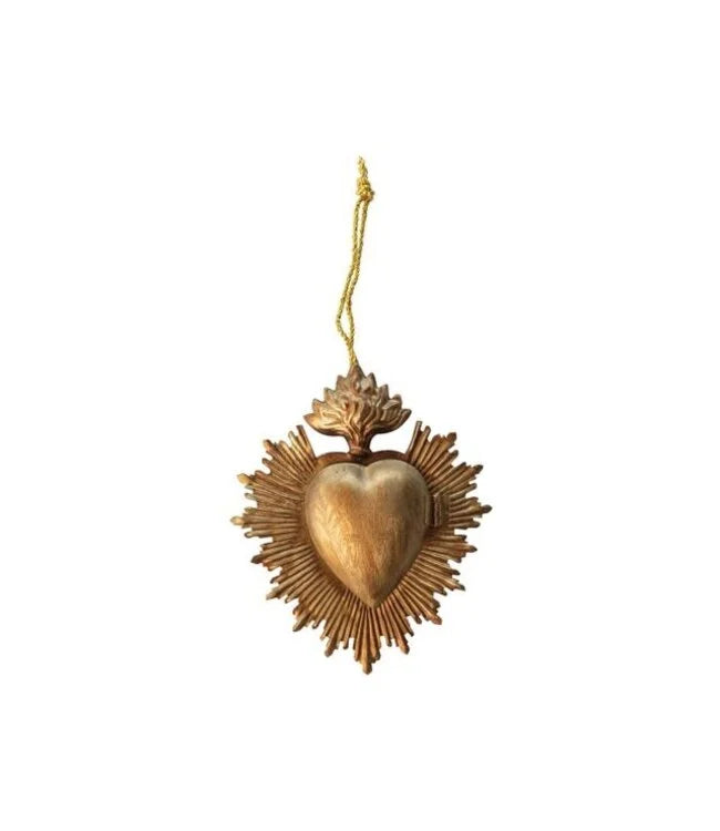 Embossed Sacred Heart Ornament