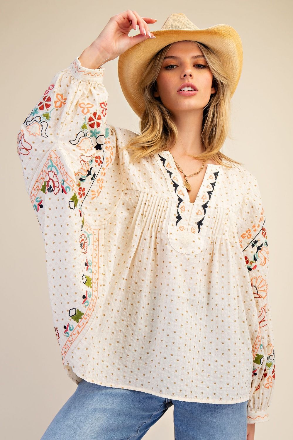 EMBROIDERY DETAILING BLOUSE