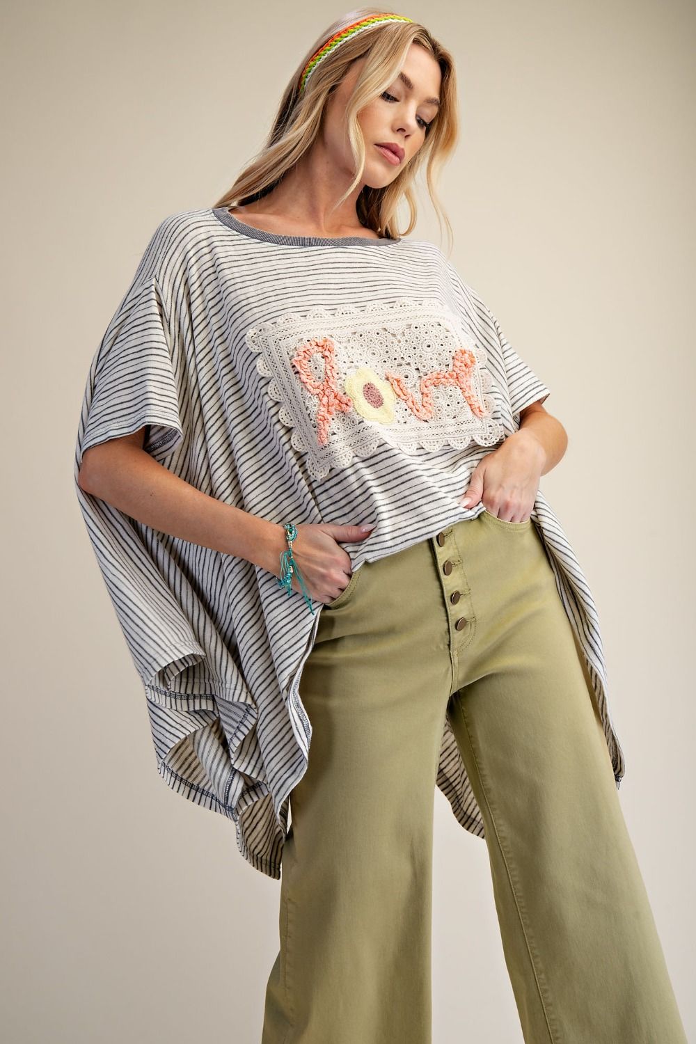 Love Patch Striped Top