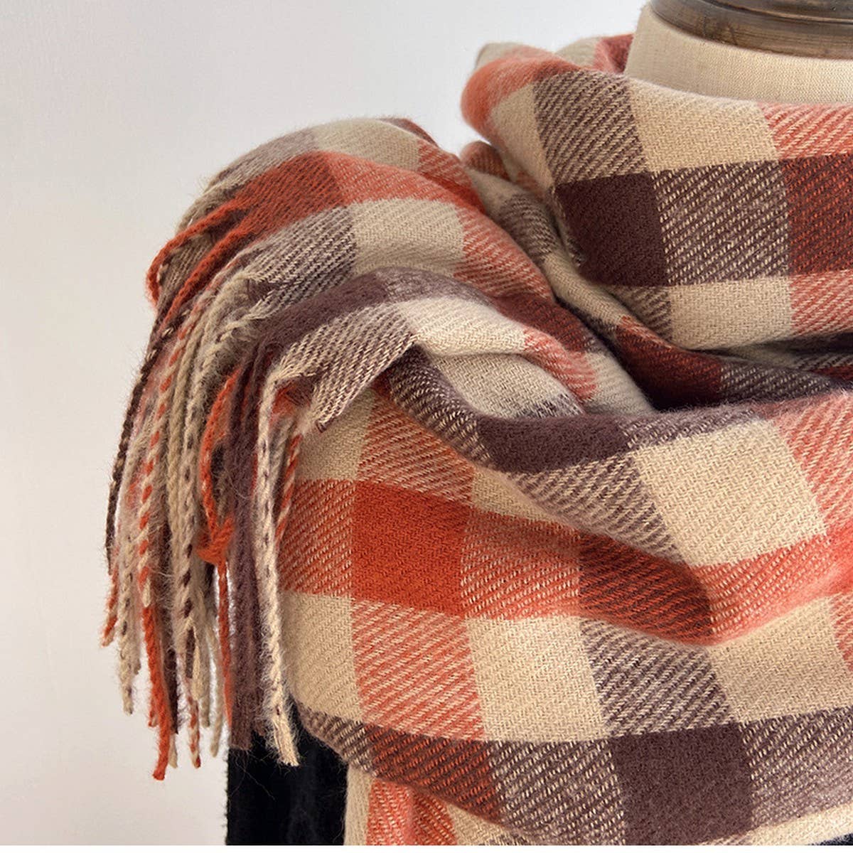 Vintage Wool-Blend Scarf – Cozy Winter Neck Wrap_CWASC1476: GREEN1 / (OS) 1