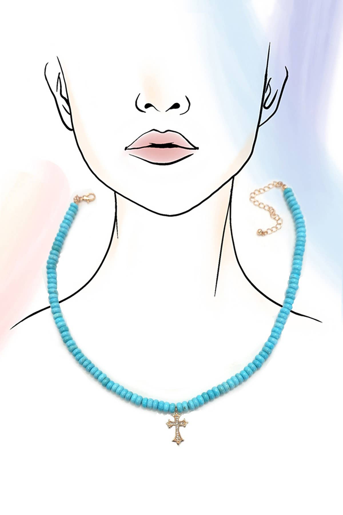 NATURAL SEMI PRECIOUS STONE BEADED CHARM NECKLACE | 80N91561: Rose Quartz