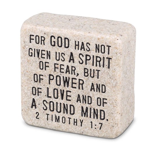 LCP Tabletop Scripture Stone Fearless Inspiration 2.25H