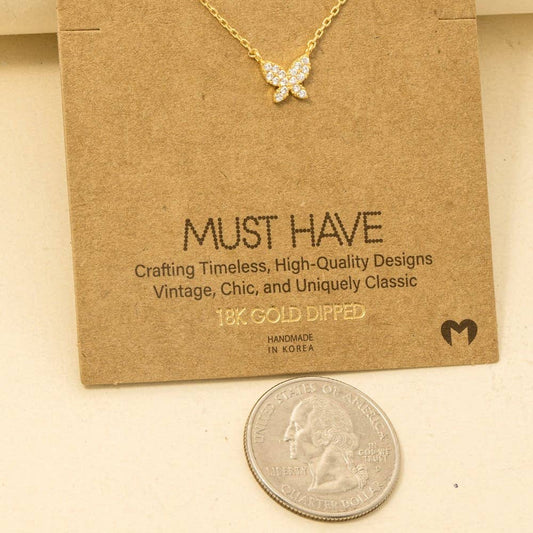 Mini Butterfly Charm Necklace: G