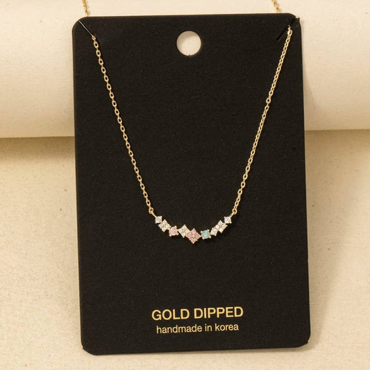 Mini Flower Cz Charm Necklace: G