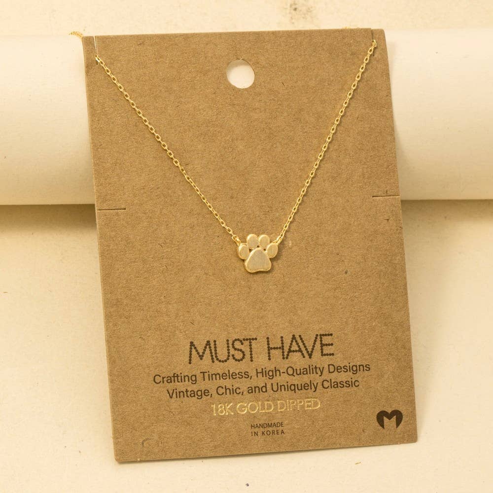 Mini Paw Print Charm Necklace: G