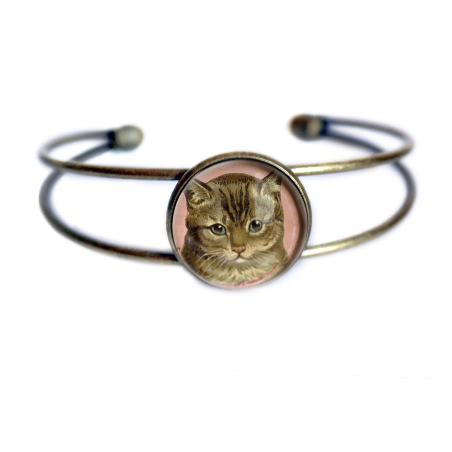 Best Friends Victorian Tabby Cat Cuff Bracelet