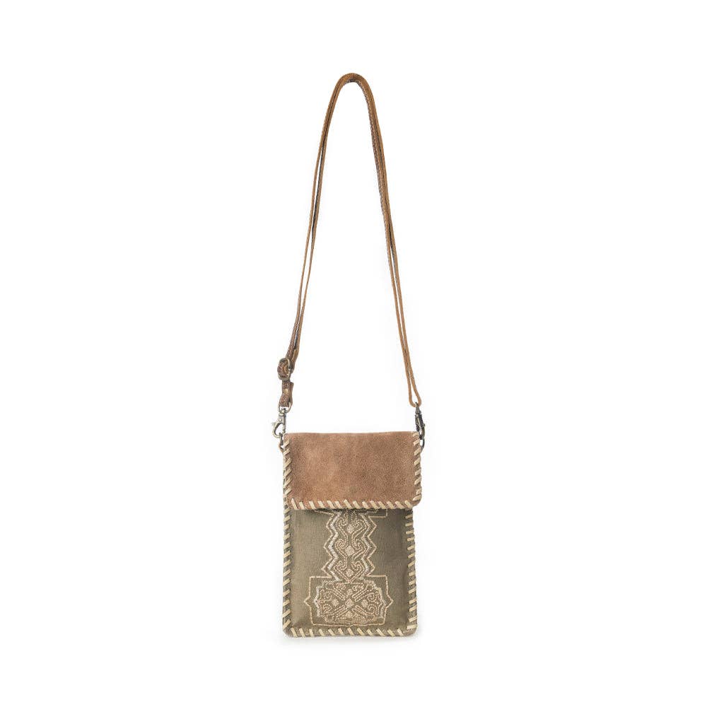Myra Cheyenne Peaks Crossbody Bag in Dusty Olive: Dusty Olive
