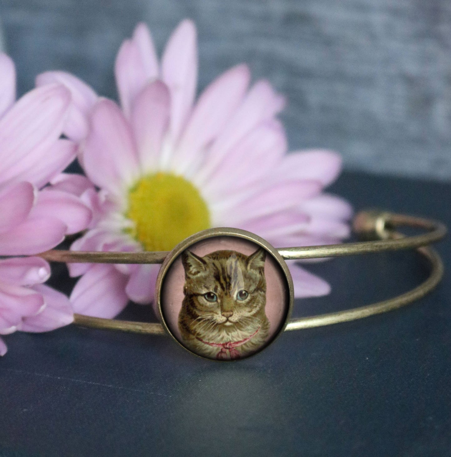 Best Friends Victorian Tabby Cat Cuff Bracelet