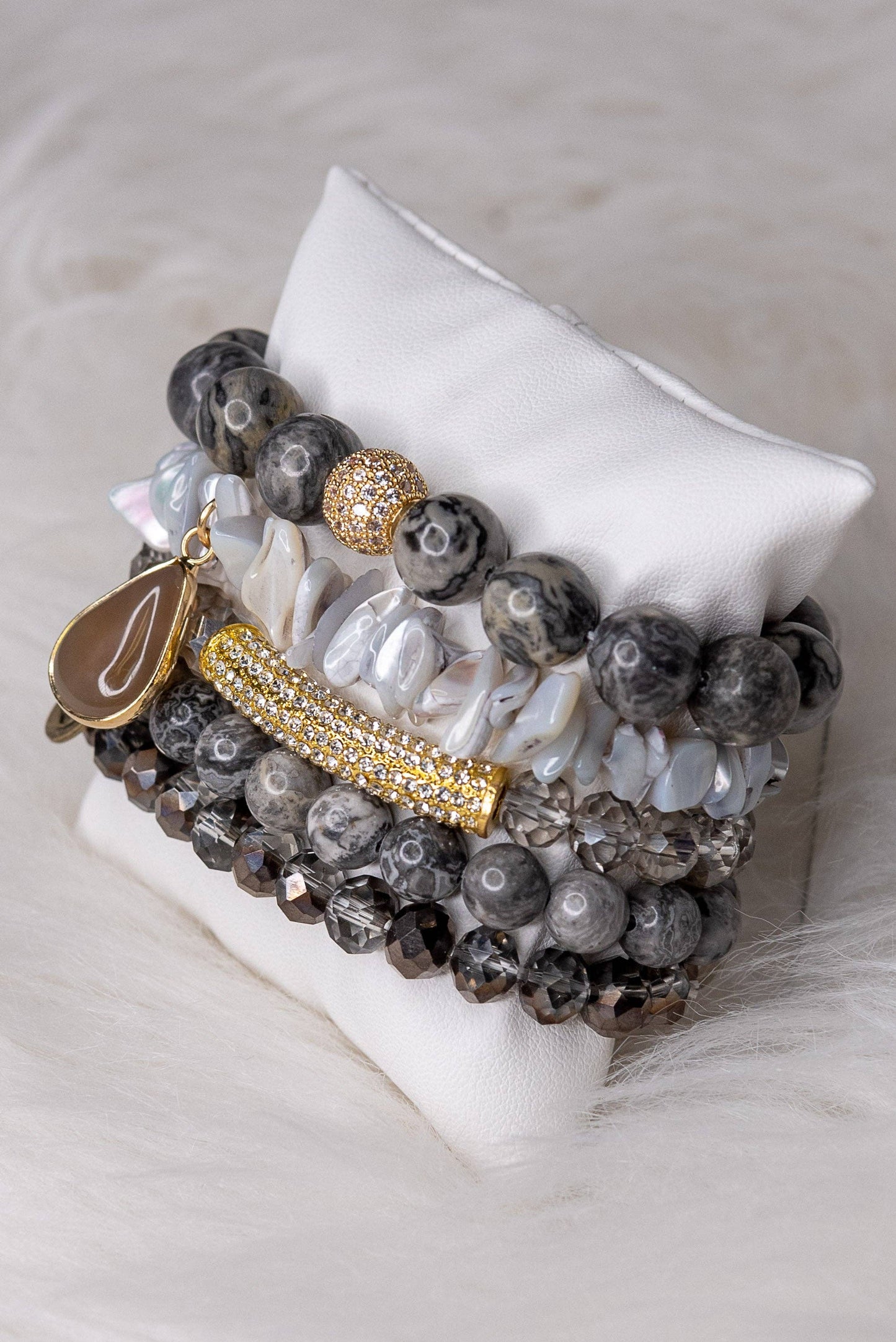 Ghana Bracelet Set in Light Gray