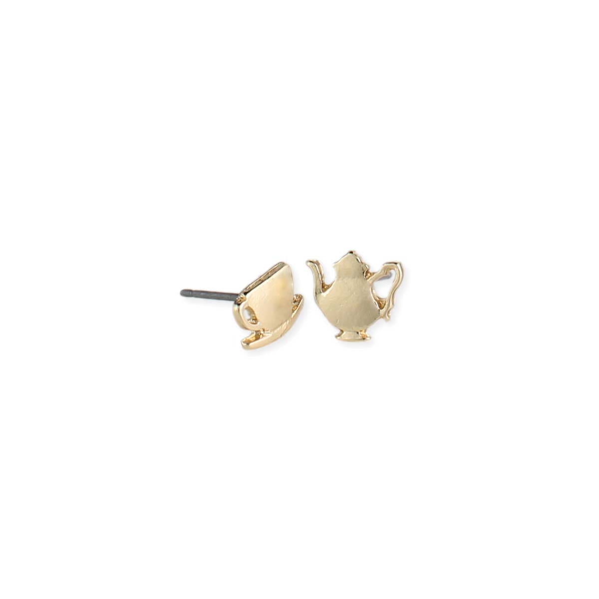 Cup of Tea Fine Art Gold Post Earrings