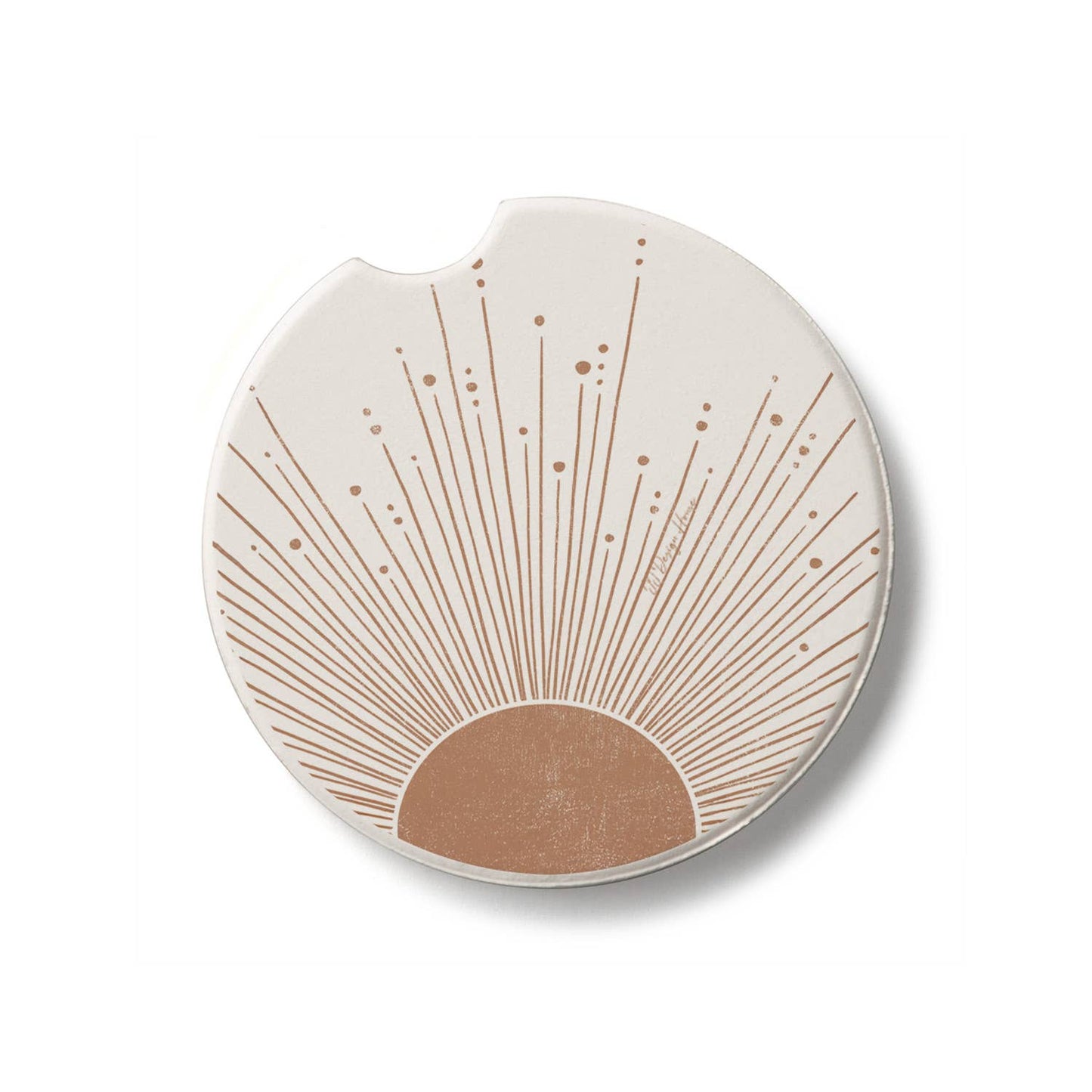 "Mocha Sunrise" Absorbent Stone Car Coaster 1pk