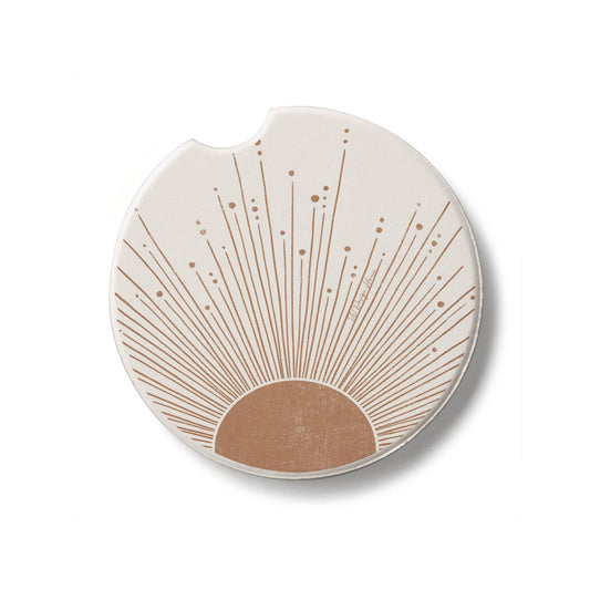 "Mocha Sunrise" Absorbent Stone Car Coaster 1pk