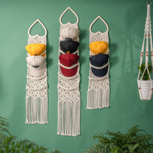 Handmade Baseball Cap Hanger - Wall Mounted Hat Display Rack: 3 Hats