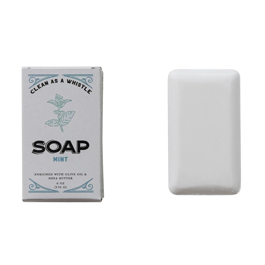 Mint Scented Olive Oil & Shea Butter Triple Milled Bar Soap, Made In The U.S.A.