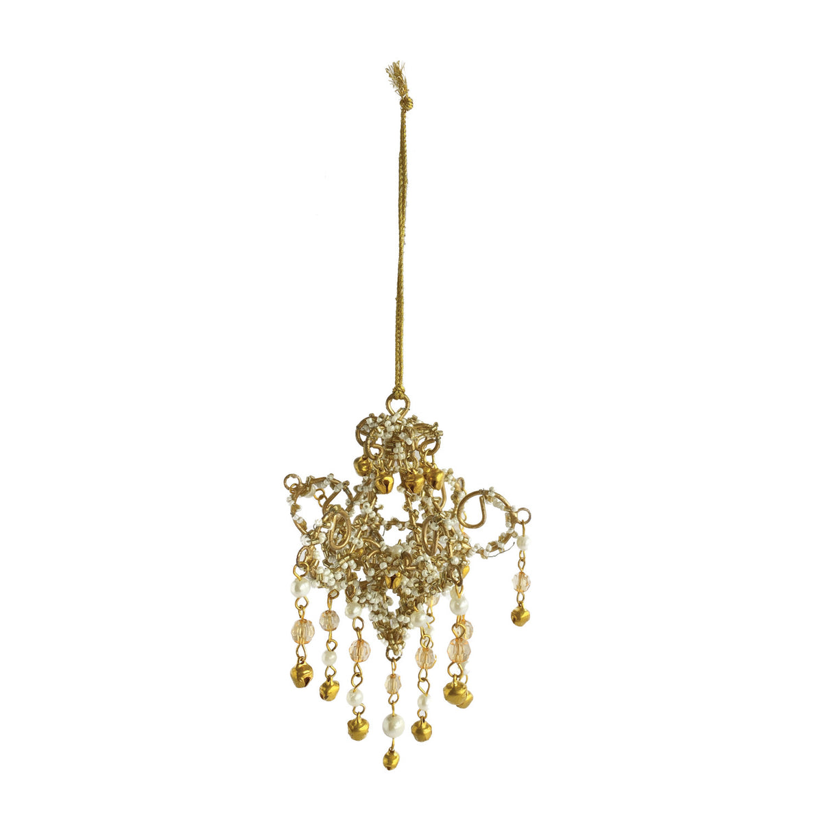 Handmade Metal, Glass & Acrylic Beaded Chandelier Ornament