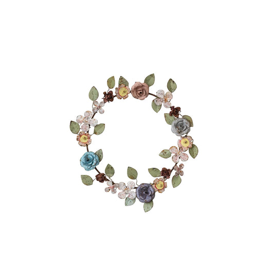 Metal flower wreath